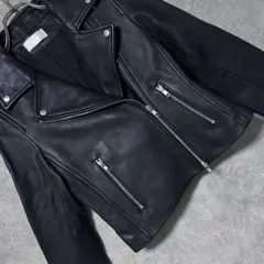 HARE ハレ S ブラック ダブルライダースジャケット 羊革 ラムレザー