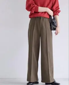 起毛 ワイドパンツ