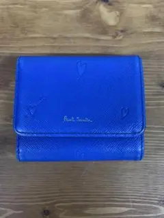 Paul Smith ポールスミス 三つ財布 がま口 ブルー レザー レディース