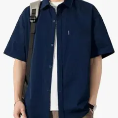 JHIJSC メンズ シャツ ポロシャツ 半袖 カジュアル ブラック XL