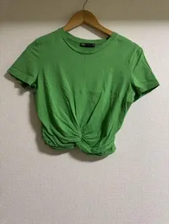ZARA グリーン クロップドTシャツ