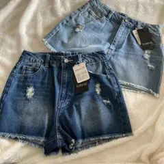 2枚セット　レディース　ショーパン　ショートパンツ　デニムパンツ　64〜91cmのサムネイル