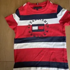 TOMMY HILFIGER 赤紺ストライプ Tシャツ 104