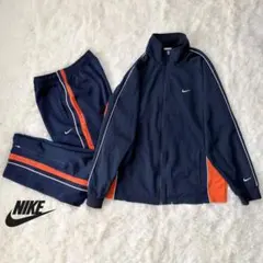 NIKE ナイキ ジャージ 上下 セットアップ 紺 オレンジ メンズ 上M 下S