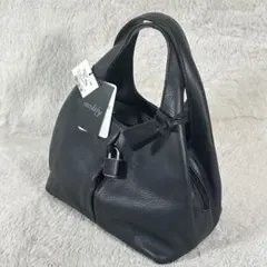 新品未使用【modify】ワールド 黒 レザー ハンドバッグ 鍵付き 牛革