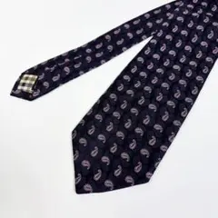 アクアスキュータム ネクタイ ペイズリー柄 チェック柄