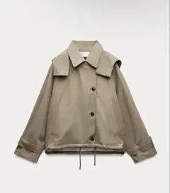 ZARA フード付きショートトレンチコート