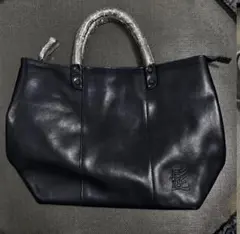 【新品】髭トートバッグ A4収納 濃紺 本革 メンズ
