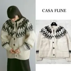2023年モデル❤️CASA FLINE フェアアイル柄ハンドニットカーディガン