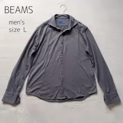 BEAMS メンズ 長袖シャツ グレー Lサイズ