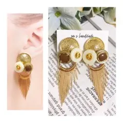 2way ❁ 重ねボタン×ゴールドタッセル ⌄̈⃝