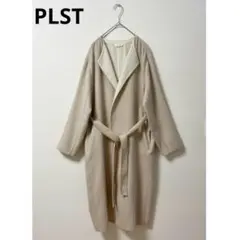 PLST　ロングコート　レディース　M　ウールリバー　ダブルフェイス　ベージュ