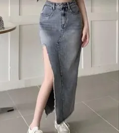 デニムタイトスカート ロングスカート