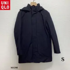 UNIQLO『ユニクロ』ハイブリッドダウンコート フード脱着可【S】ブラック 黒