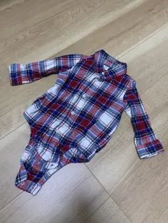 GAP 長袖チェックボディスーツ 12-18ヶ月