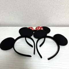 ミッキー・ミニーマウス風カチューシャ 3個セット 子供用　大人もギリギリOK ⑨