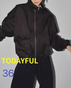 todayful Standcollar Zip Blouson 黒　Black Standcollar Zip Blouson（ブルゾン）｜TODAYFUL（トゥデイフル