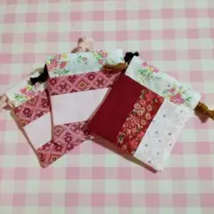ハンドメイド　ミニ巾着袋 3個セット　No.え