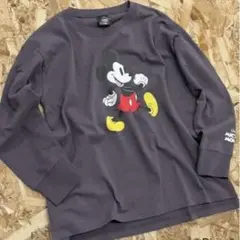 【新品タグ付】ミッキーマウス 長袖Tシャツ チャコールグレー 130cm