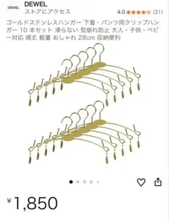 下着ハンガーランジェリーハンガー　10本