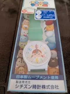 ディズニー TSUM TSUM 腕時計 ホワイト/グリーン