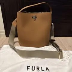 FURLA ダナエ バケットバッグ 2WAY ブラウン シャンパンゴールド金具 