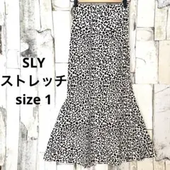 スライ レオパード 豹柄 マーメイドスカート バックスリット ストレッチ 1のサムネイル