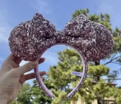 ディズニー カチューシャ ピンク スパンコール