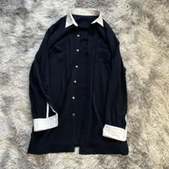 Y's for men 長袖シャツ 黒と白のストライプ