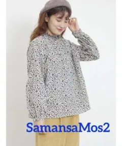 SM2 サマンサモスモス＊襟スカラップシャーリング前後2WAYブラウス 新品