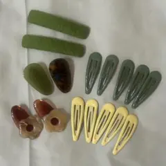 イエロー グリーン系 ヘアバレッタ ヘアアクセサリー まとめ売り セット売り