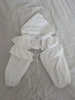 papier パピエ つけ襟 Hood holder blouse/whiteのサムネイル