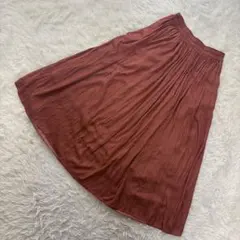 UNIQLO ユニクロ【M】ギャザーロングスカート 裏地付き ブラウン