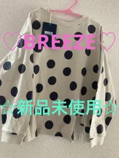 ♡BREEZE♡前後着用OK‼︎水玉柄DAISUKI長袖カットソー120新品未使用