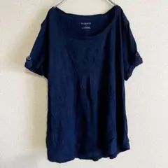 訳ありお得⭐️ ネイビー Tシャツ 【L】 トップス レディース 夏 半袖