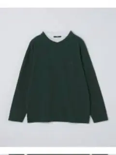 SHIPSワンポイントロゴ ミラノリブ フェイクレイヤード ロングTシャツのサムネイル