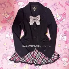 メゾピアノ♡フォーマルスーツ3点セット♡姫ギャルリボンチェック♡トゥララ系♡