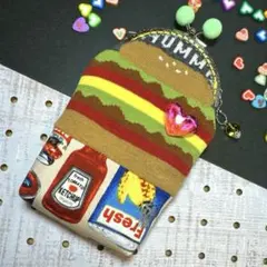 がま口ポーチタバコケース(ハンバーガー)