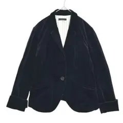 パシオーネ　ベロア テーラードジャケット　黒のサムネイル