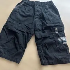 ブラック ハーフパンツ ロゴ入り