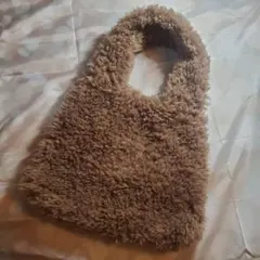ベージュ ファー トートバッグ GU