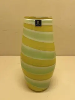 マルティガラス製ストライプ花瓶 Mロゴ