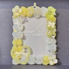 トレカケース　硬質ケース　ホイップデコ　リボン　王冠　花　黄色　イエロー