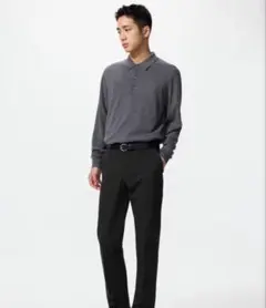 UNIQLO 感動パンツ コットンライク ライト ブラック