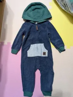 美品　Carter's　フリースガバーオール ネイビー グリーン 95cm未満
