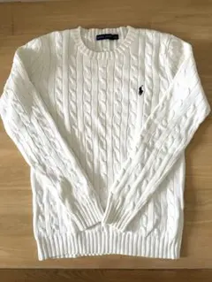 Ralph Lauren ホワイト ケーブルニット M