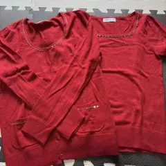 any SiS エニイシス　ニットアンサンブル　カーディガン　カットソー