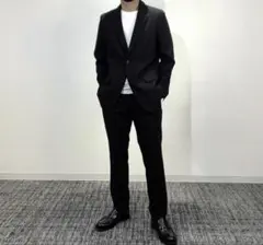 Donki 남성용 세탁 가능한 캐주얼 수트 세트 업 블랙