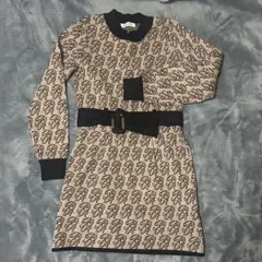 REDYAZEL モノグラムジャガードニットワンピース