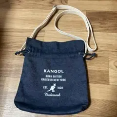 KANGOL デニム ショルダーバッグ 巾着型のサムネイル